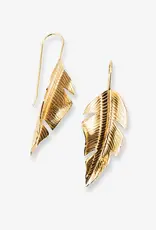 Ink + Alloy Marta Banana Leaf Earrings Brass