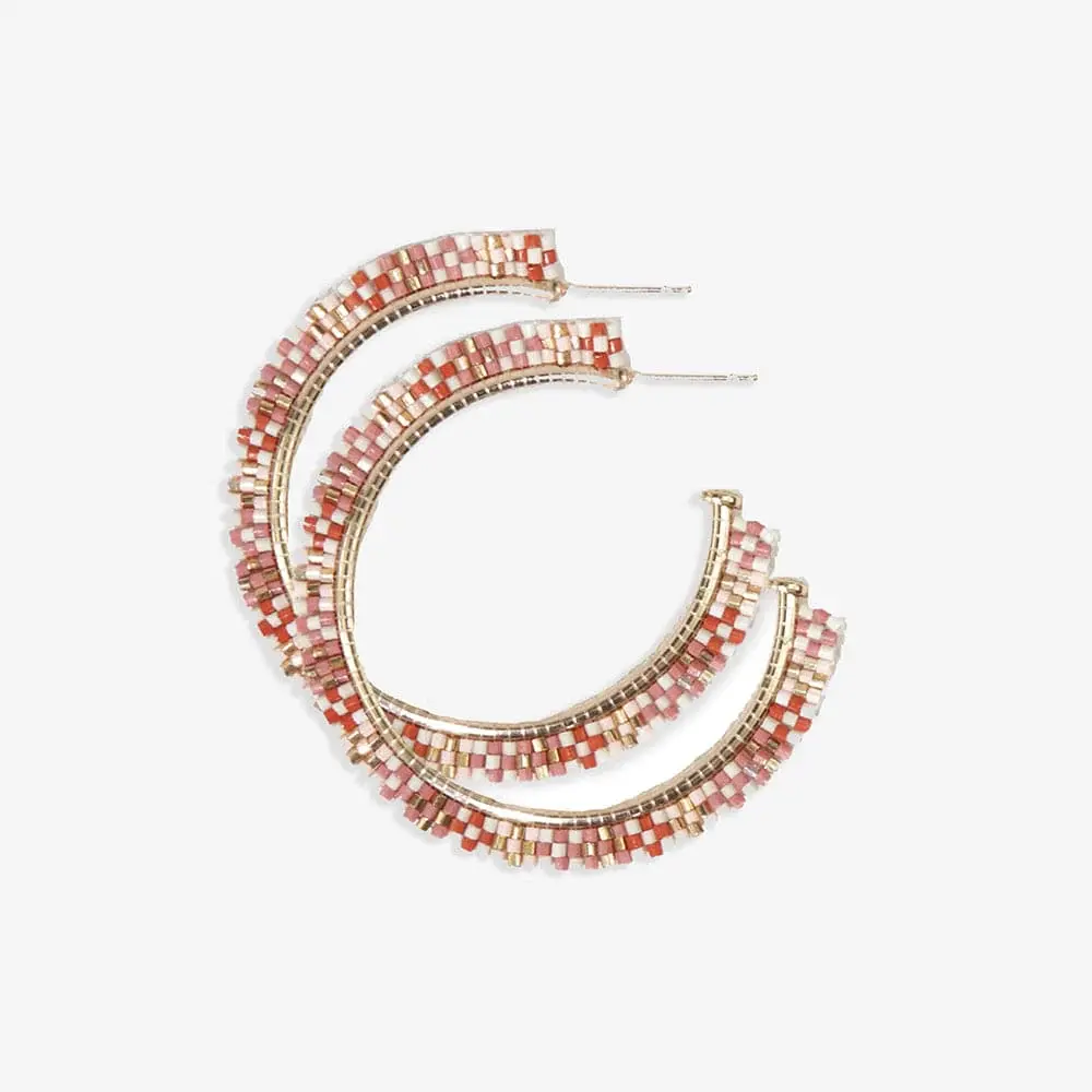 Ink + Alloy Nora Checkered Hoop Earrings