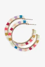 Ink + Alloy Nora Checkered Hoop Earrings