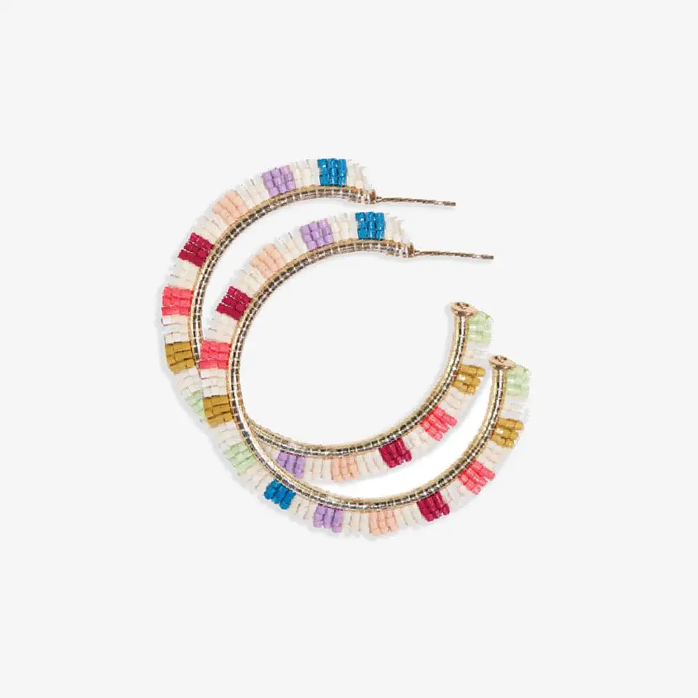 Ink + Alloy Nora Checkered Hoop Earrings