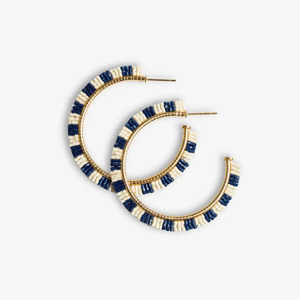 Ink + Alloy Nora Checkered Hoop Earrings