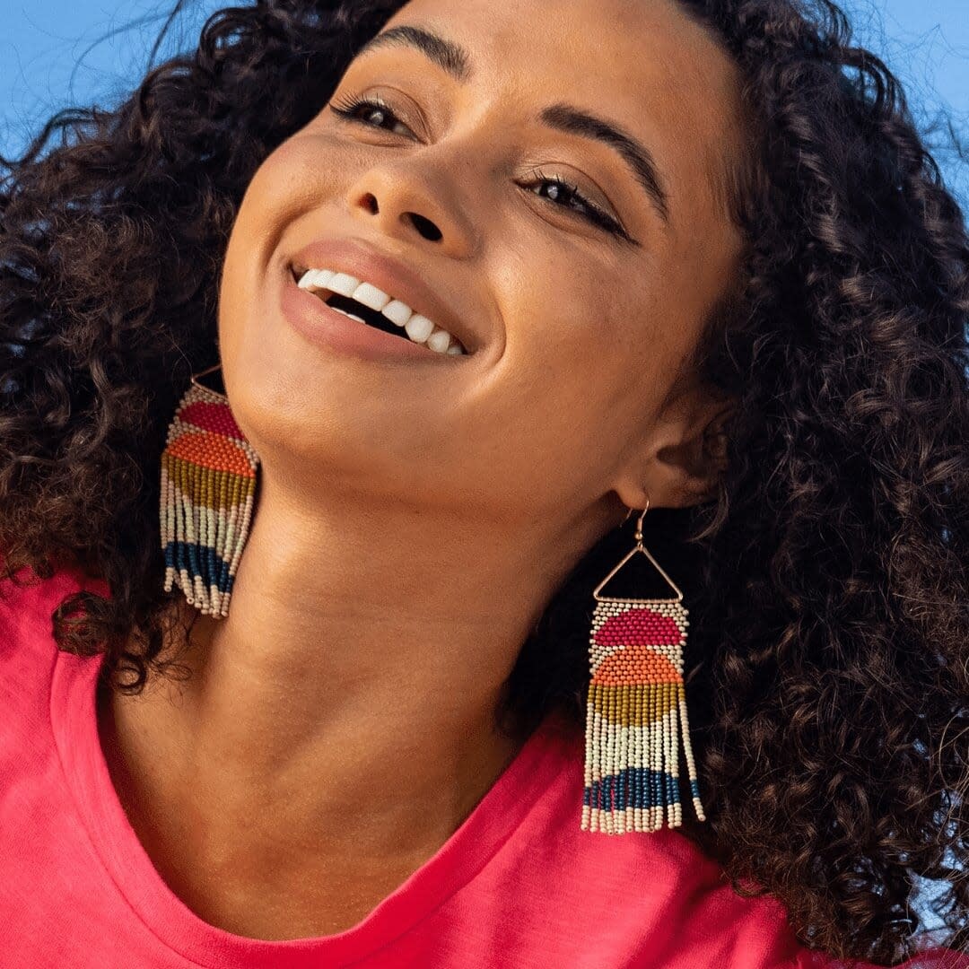 Ink + Alloy Gloria Half Circles Beaded Earrings