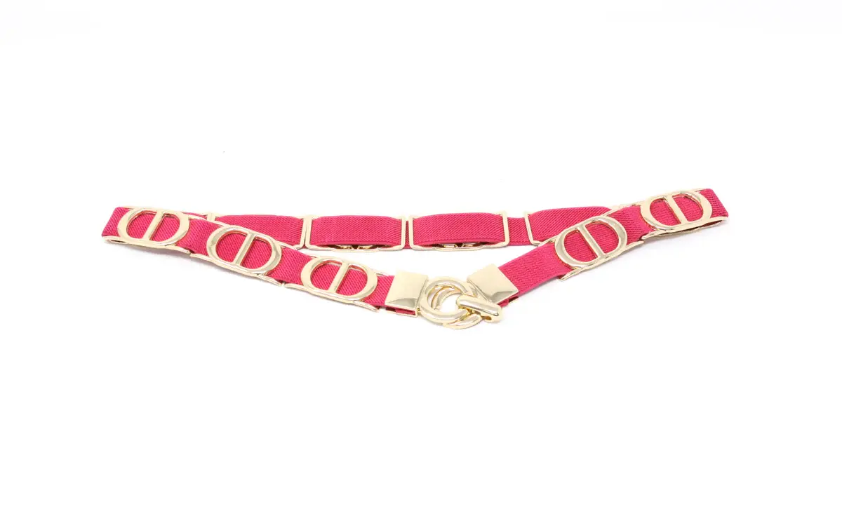 German Fuentes One Size Stretch Belt w/ Gold Circles