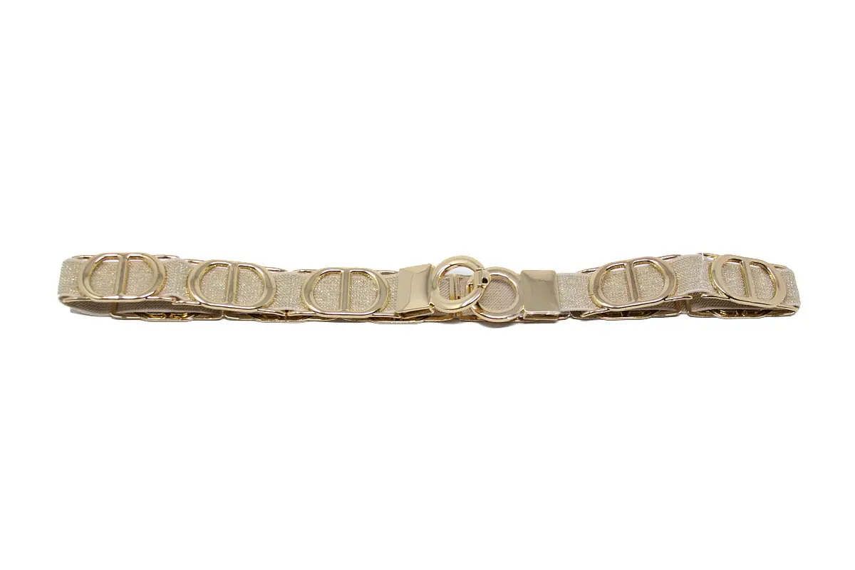 German Fuentes One Size Stretch Belt w/ Gold Circles