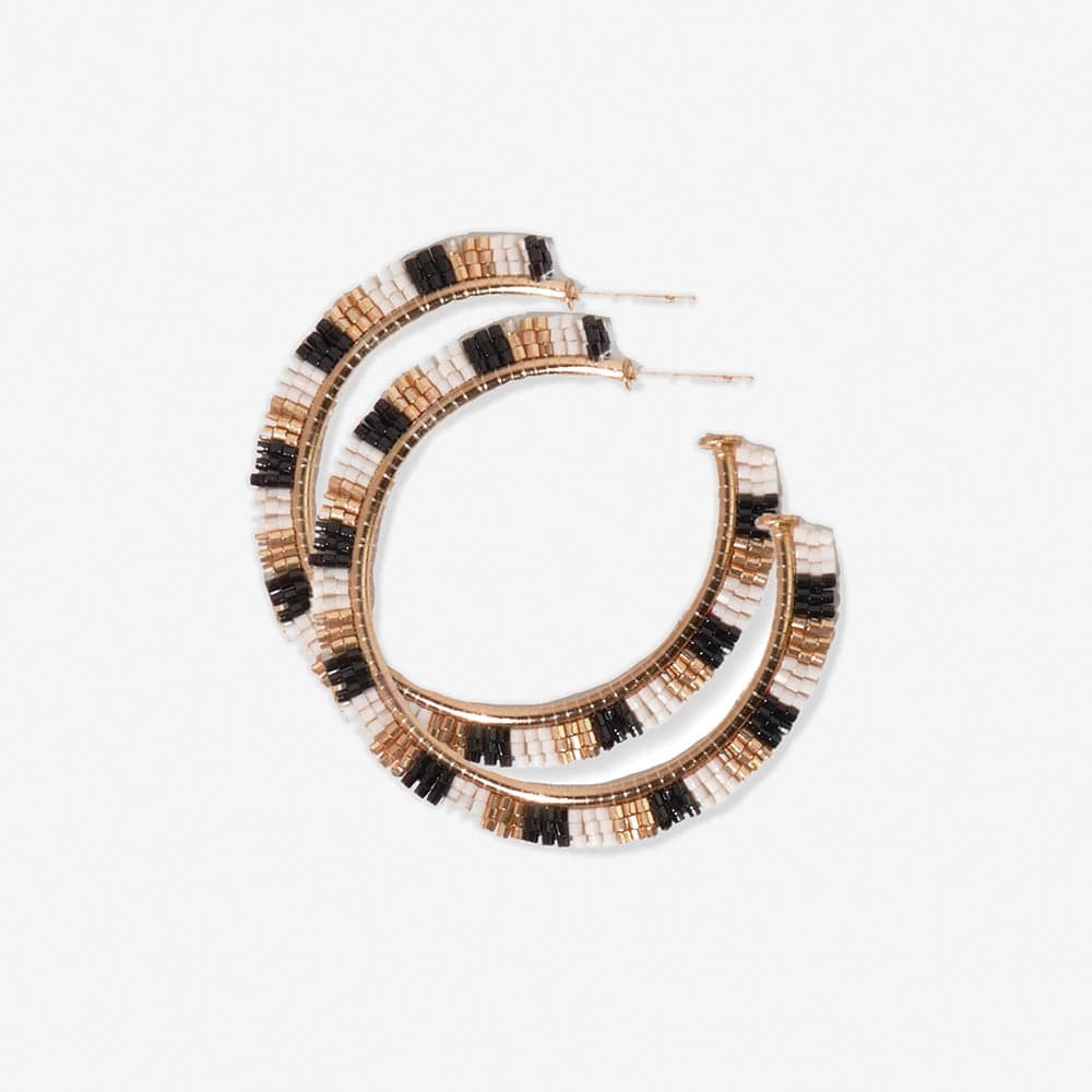 Ink + Alloy Nora Checkered Hoop Earrings