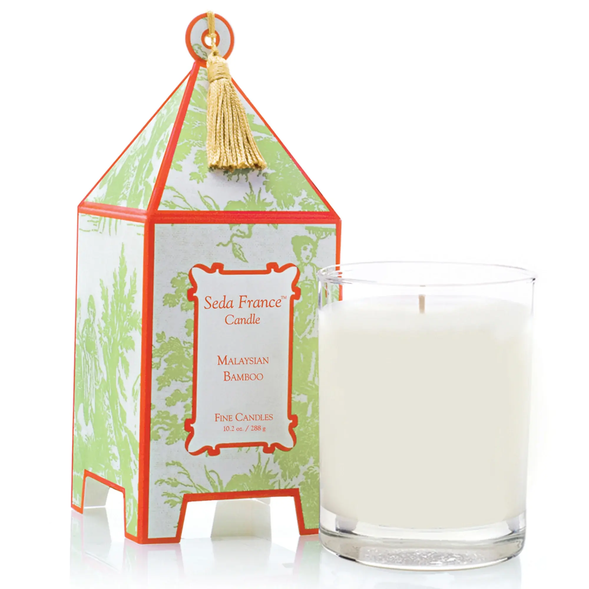 Seda France Toile Pagoda 10.2 oz Candle Malaysian Bamboo