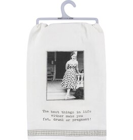 Trash Talk by Annie Best Things In Life Dish Towel