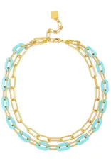 Zenzii Marbled Resin Link Necklace