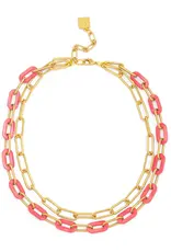 Zenzii Marbled Resin Link Necklace