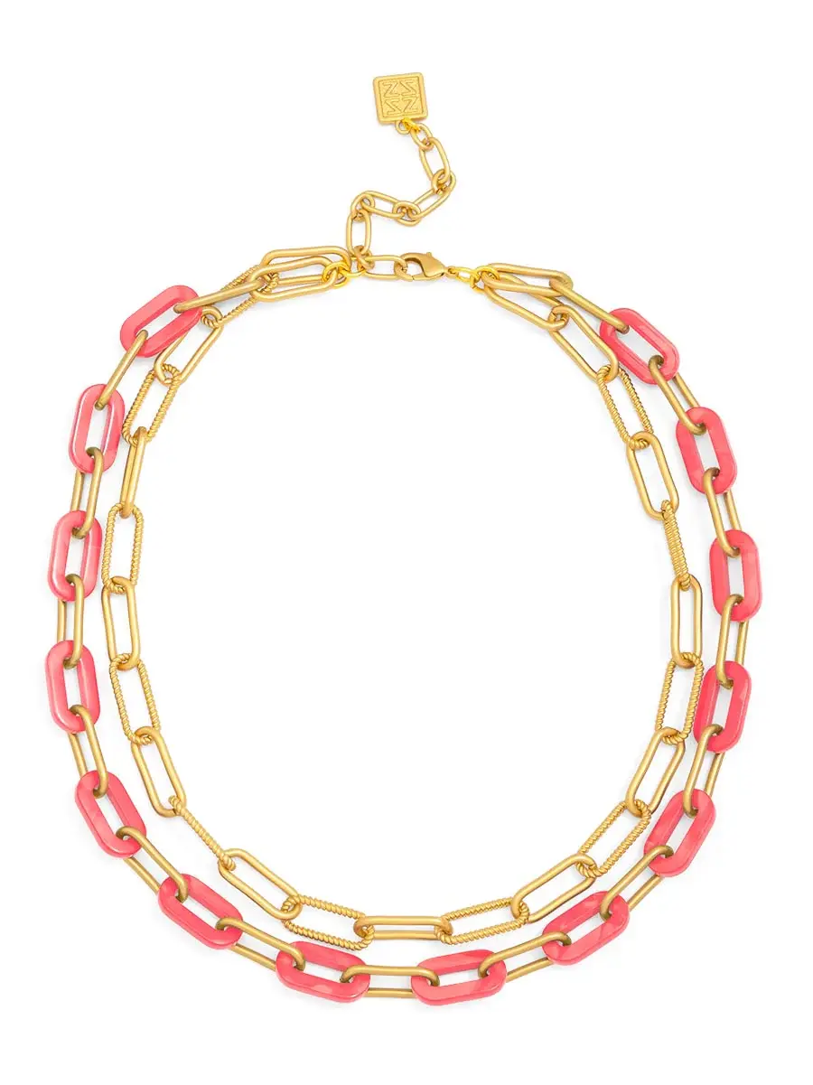 Zenzii Marbled Resin Link Necklace