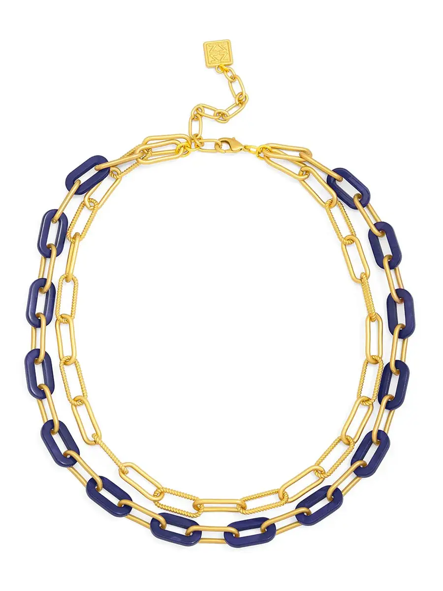 Zenzii Marbled Resin Link Necklace