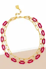 Zenzii Marbled Resin Link Necklace