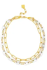 Zenzii Marbled Resin Link Necklace