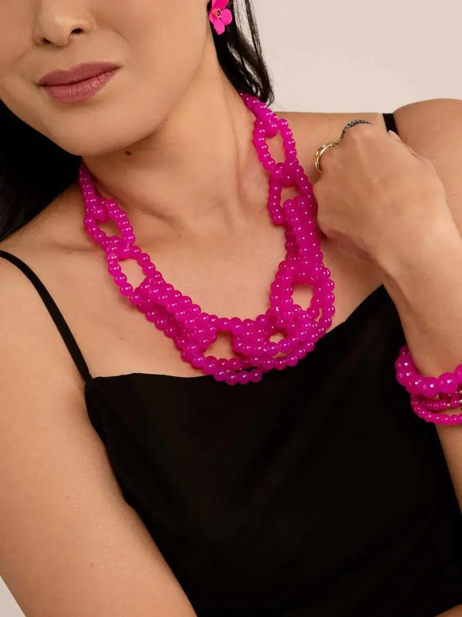 Zenzii Glass Beaded Link Necklace