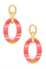Zenzii Resin Striped Ellipse Earring