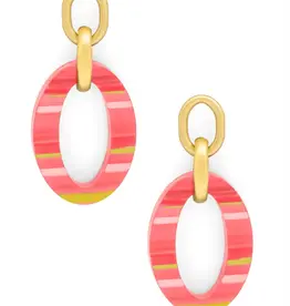 Zenzii Resin Striped Ellipse Earring
