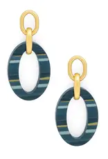 Zenzii Resin Striped Ellipse Earring