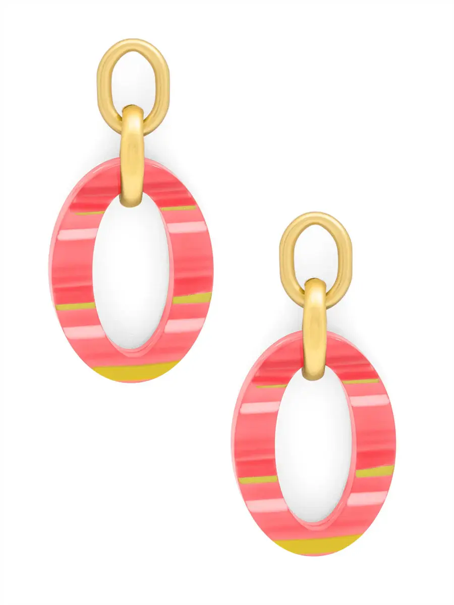 Zenzii Resin Striped Ellipse Earring