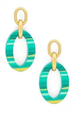 Zenzii Resin Striped Ellipse Earring