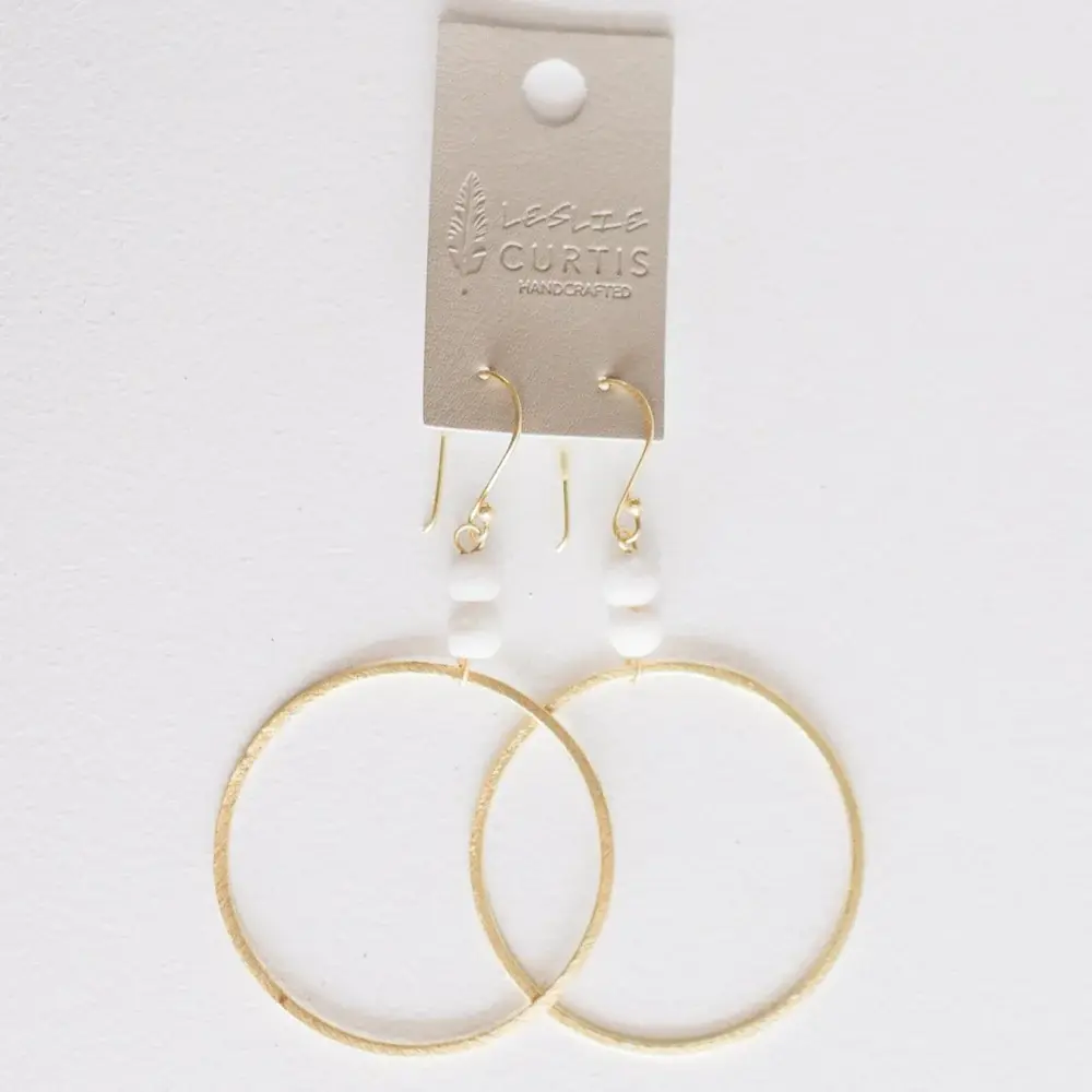 Leslie Curtis Alec Hoops w/ White Beads