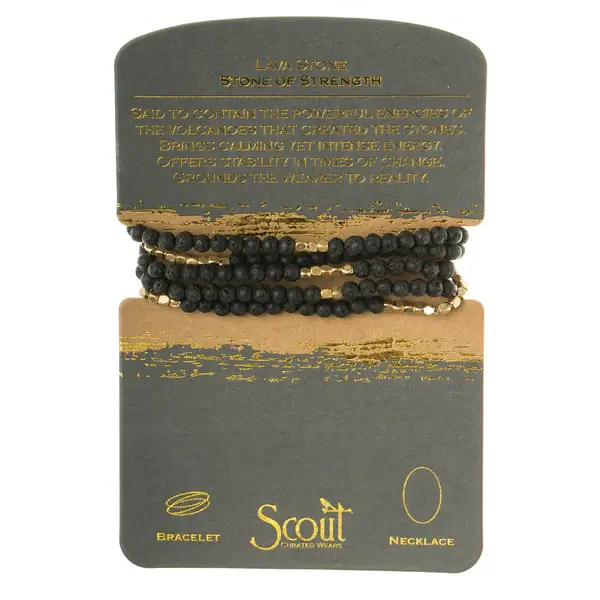 Scout Curated Wears Wrap Bracelet/Necklace Lava Stone
