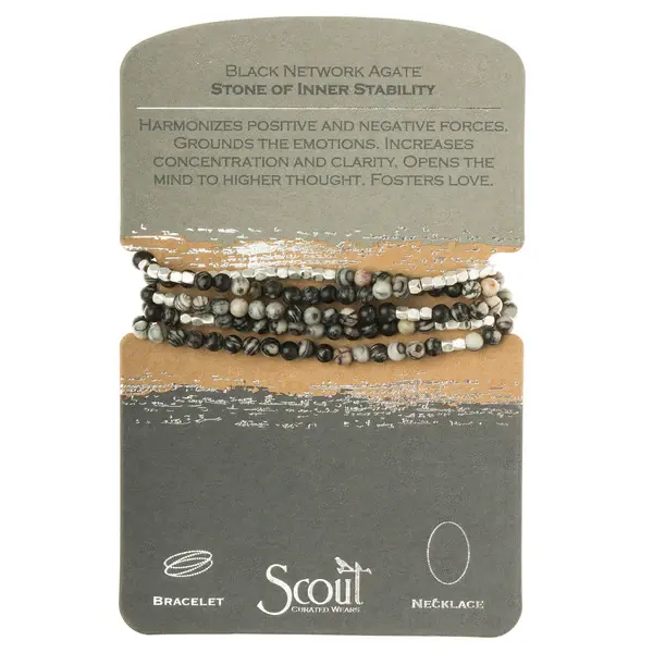 Scout Curated Wears Wrap Bracelet/Necklace Black Agate