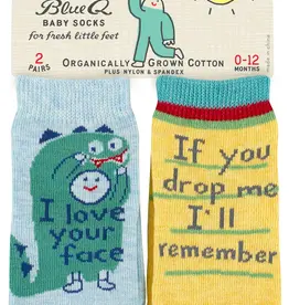 Blue Q Blue Q Baby Socks Your Face/ Drop Me