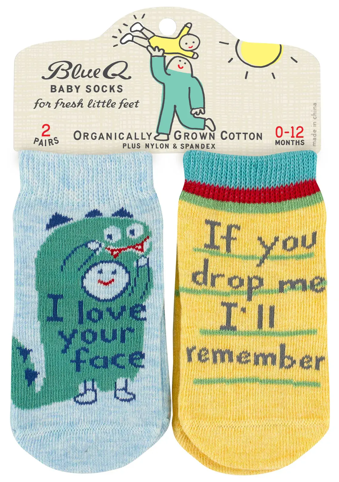 Blue Q Blue Q Baby Socks Your Face/ Drop Me