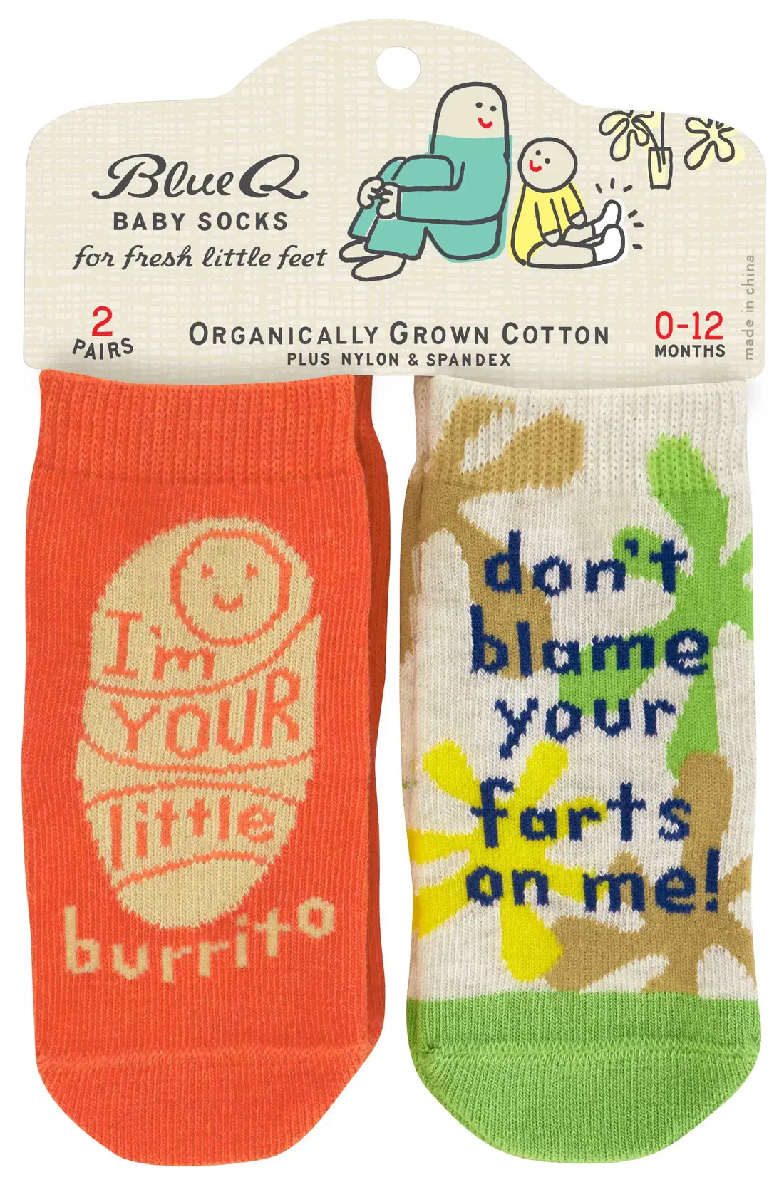 Blue Q Blue Q Baby Socks Lil Burrito/Farts