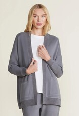 Barefoot Dreams Brushed Fleece Mix Cardigan Coal