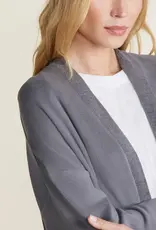 Barefoot Dreams Brushed Fleece Mix Cardigan Coal