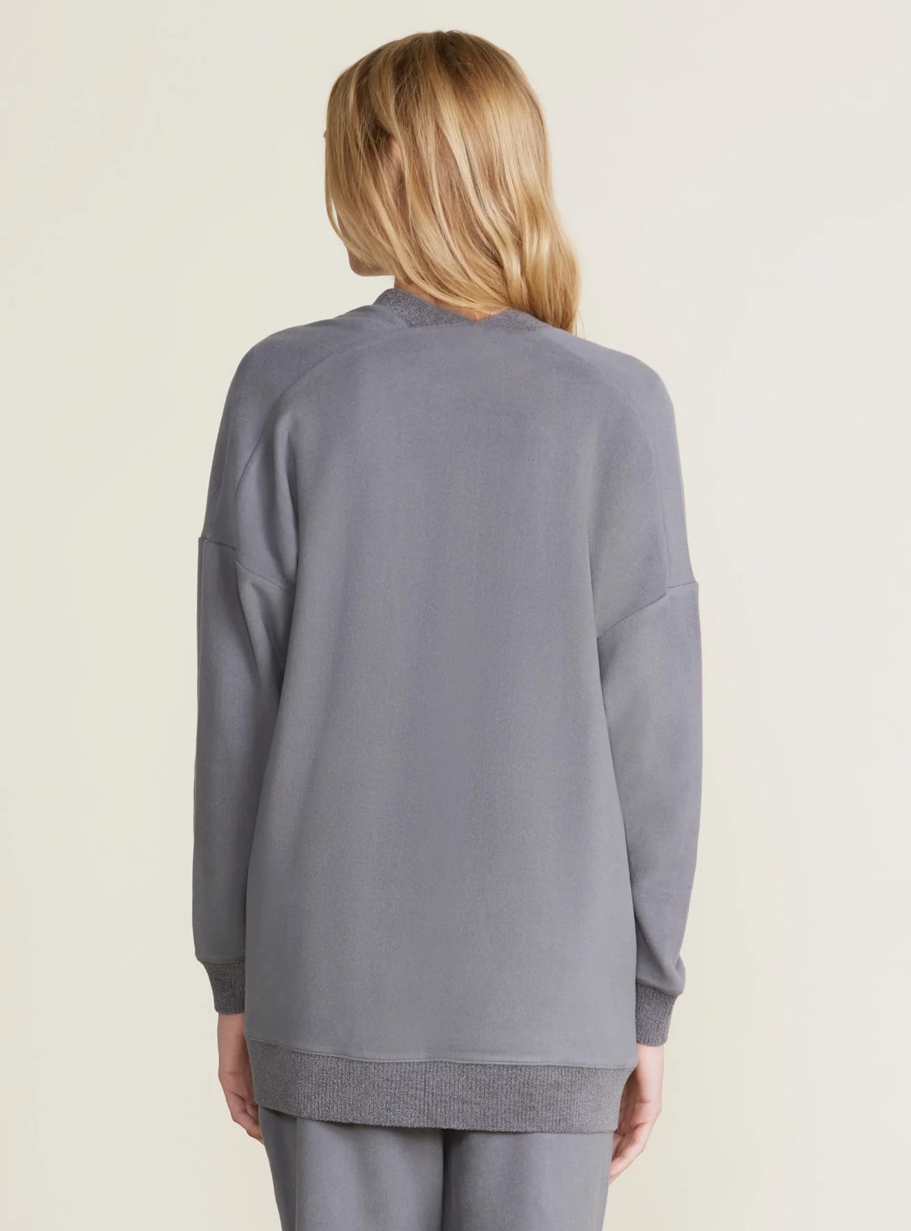 Barefoot Dreams Brushed Fleece Mix Cardigan Coal