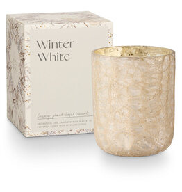 Illume Winter White Small Luxe Sanded Mercury Glass Candle