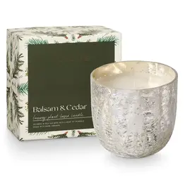 Illume Balsam & Cedar Luxe Sanded Mercury Glass Candle
