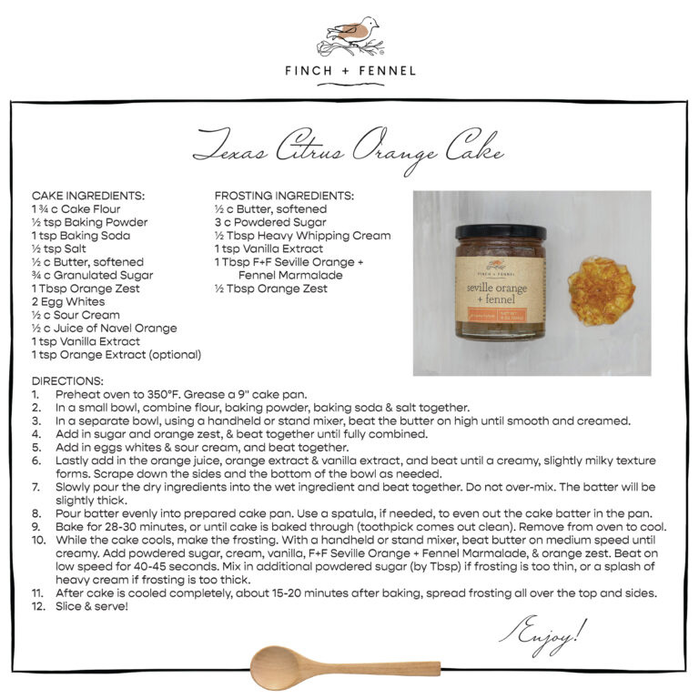 Finch + Fennel Seville Orange + Fennel Marmalade Preserves