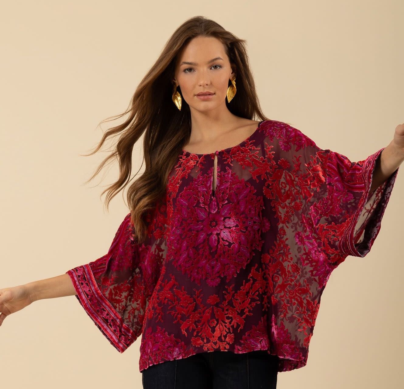 Hale Bob Briar Kimono Sleeve Top