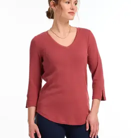 French Dressing 3/4 Sleeve V-Neck Top