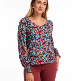 French Dressing Smocked Cuff Top Indi