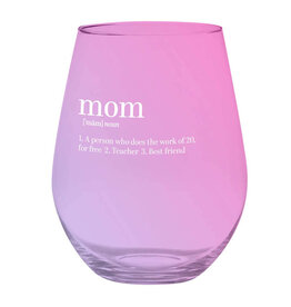Slant Jumbo Stemless Wine Glass 30 oz Mom