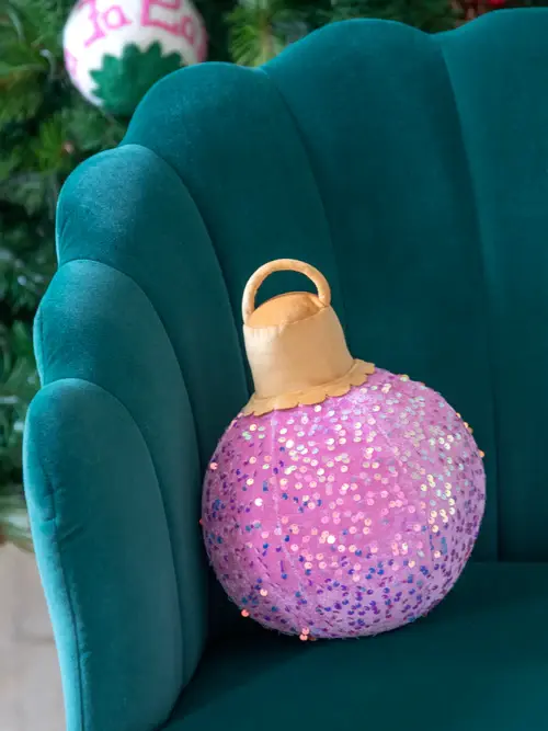 Shiraleah Merry Bauble Sequin Small Pillow Candy