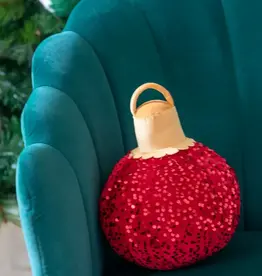 Shiraleah Merry Bauble Sequin Small Pillow Ruby