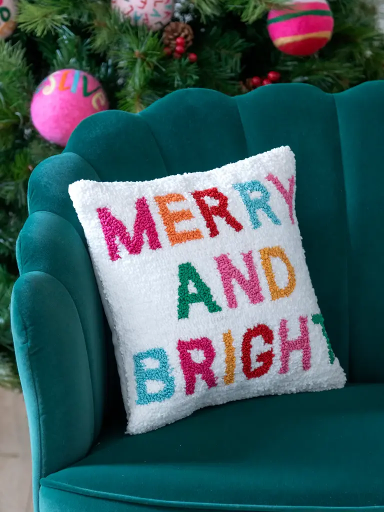 Shiraleah "Merry & Bright" Pillow 14"