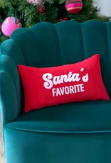 Shiraleah "Santa's Favorite" Pillow 18" x 10"
