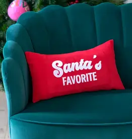 Shiraleah "Santa's Favorite" Pillow 18" x 10"