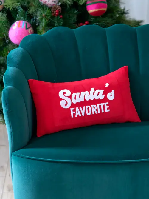 Shiraleah "Santa's Favorite" Pillow 18" x 10"
