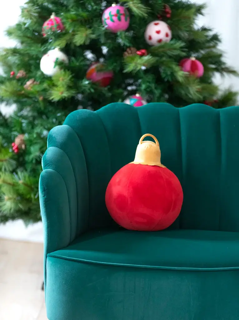 Shiraleah Merry Bauble Pillow Medium Red
