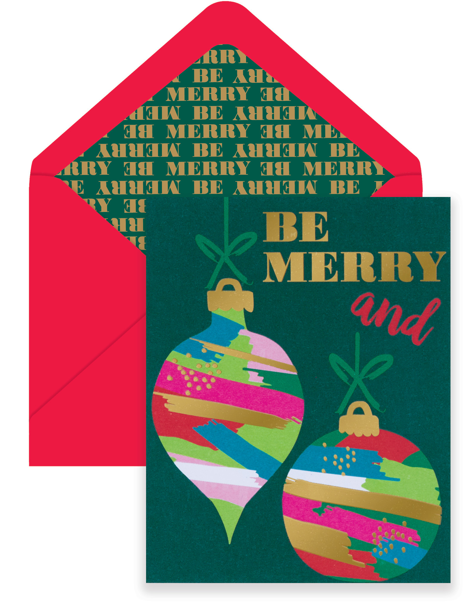 Gift Wrap Company Ornaments Merry Boxed Cards 5 Count