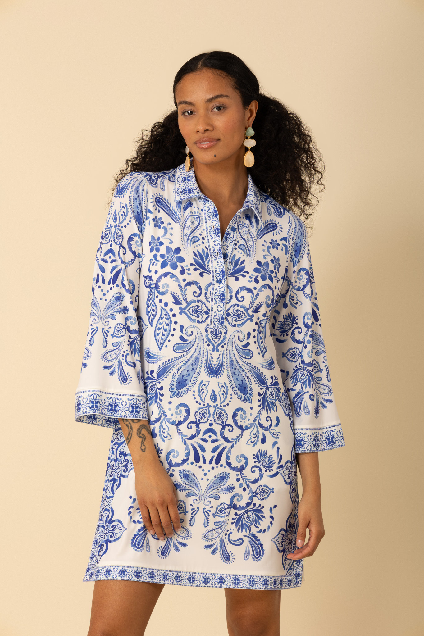 Hale Bob Kathryn Collared Dress Navy