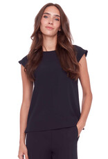 Up Cap Sleeve Top Black