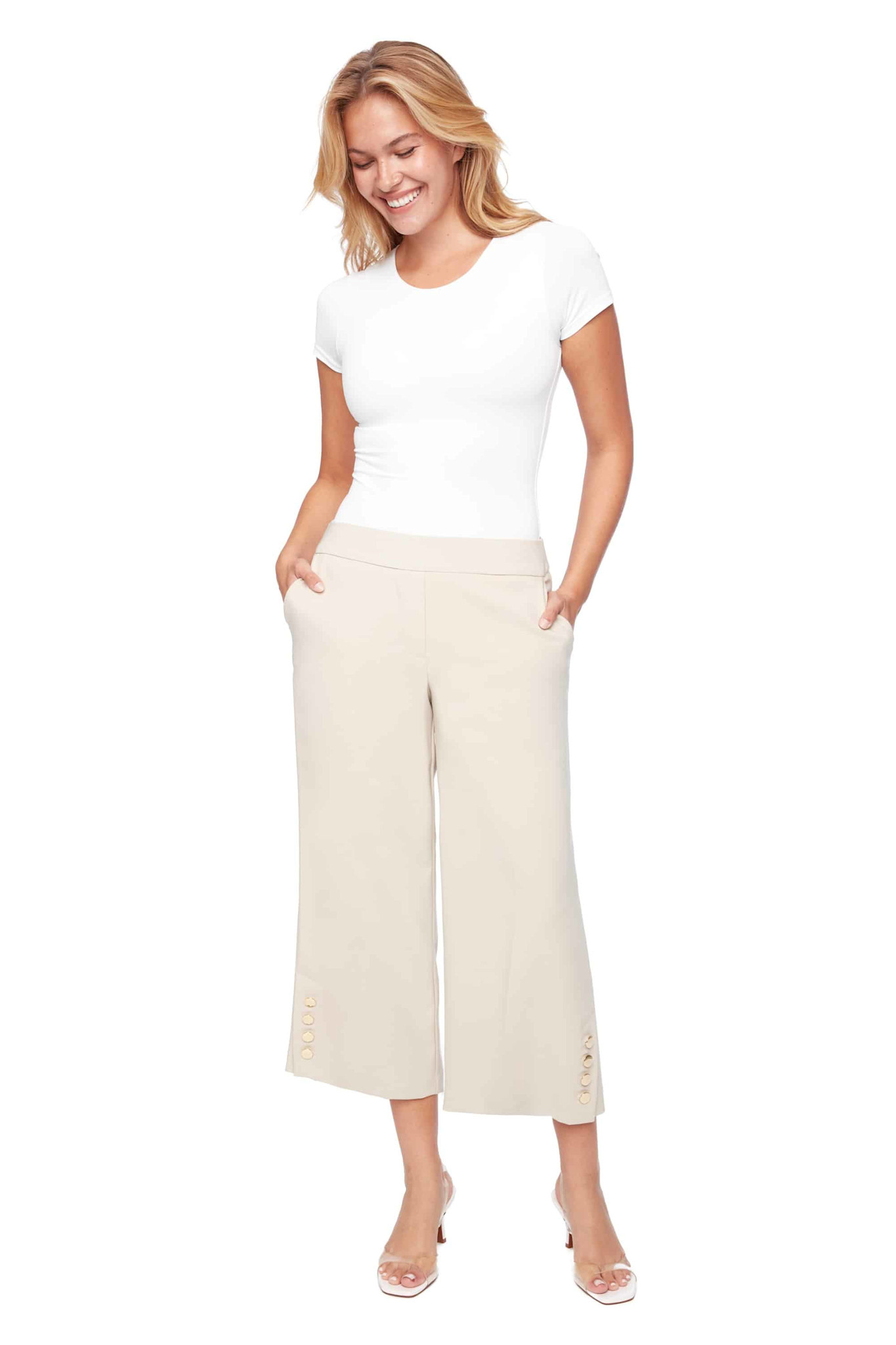 Up Amalfi Wide Leg Pant Fawn